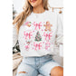 Beige Christmas Theme Pattern Pullover Sweatshirt - S