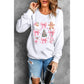 Beige Christmas Theme Pattern Pullover Sweatshirt - S