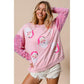 Pink Sequined Santa Claus Long Sleeve Christmas Sweatshirt - S