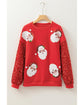 Fiery Red Sequined Santa Claus Long Sleeve Christmas Sweatshirt - S