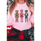 Pink Shimmer Nutcracker Graphic Christmas Pullover Sweatshirt - L