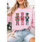 Pink Shimmer Nutcracker Graphic Christmas Pullover Sweatshirt - M