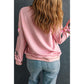 Pink Sequin Nutcracker Graphic Drop Shoulder Christmas Sweatshirt - XL