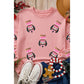 Pink Sequin Nutcracker Graphic Drop Shoulder Christmas Sweatshirt - XL