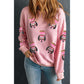 Pink Sequin Nutcracker Graphic Drop Shoulder Christmas Sweatshirt - XL