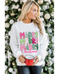 Beige MERRY Christmas Printed Drop Shoulder Pullover Sweatshirt - L