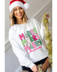 Beige MERRY Christmas Printed Drop Shoulder Pullover Sweatshirt - S