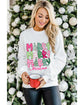 Beige MERRY Christmas Printed Drop Shoulder Pullover Sweatshirt - XL