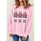 Pink Christmas Nutcracker Graphic Pullover Sweatshirt - M