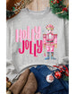 Gray HOLLY JOLLY Nutcracker Print Crew Neck Christmas Sweatshirt - S