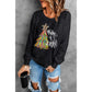 Black Merry & Bright Christmas Tree Graphic Sweatshirt - L