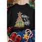 Black Merry & Bright Christmas Tree Graphic Sweatshirt - M