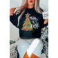 Black Merry & Bright Christmas Tree Graphic Sweatshirt - M