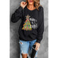 Black Merry & Bright Christmas Tree Graphic Sweatshirt - S