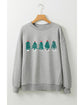 Gray 2-side Printed Christmas Tree Letter Graphic Sweatshirt - S