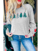 Gray 2-side Printed Christmas Tree Letter Graphic Sweatshirt - S