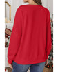 Red Playful Christmas Tree Patched Dropped Shoulder Sweatshirt - XL