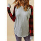 Azura Exchange Plaid Long Sleeve Sweatshirt - L