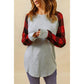 Azura Exchange Plaid Long Sleeve Sweatshirt - L