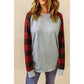 Azura Exchange Plaid Long Sleeve Sweatshirt - L