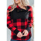 Azura Exchange Plaid Paneled Sweatshirt - L