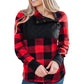 Azura Exchange Plaid Paneled Sweatshirt - L