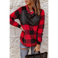 Azura Exchange Plaid Paneled Sweatshirt - M