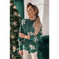 Blackish Green Christmas Snowflake Mock Neck Sweater - S
