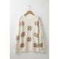 White Snowflake Christmas Tunic Sweater - L
