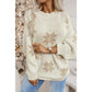 White Snowflake Christmas Tunic Sweater - L