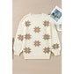 White Snowflake Christmas Tunic Sweater - L