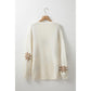 White Snowflake Christmas Tunic Sweater - S