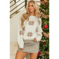 White Snowflake Christmas Tunic Sweater - S