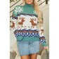 Canton Christmas Reindeer Snowflake Colorblock Turtleneck Sweater - L