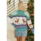 Canton Christmas Reindeer Snowflake Colorblock Turtleneck Sweater - M