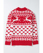 Fiery Red Merry Christmas Reindeer Heart Pattern High Neck Sweater - S
