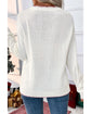 White Bow Pattern Contrast Trim Christmas Loose Graphic Sweater - S