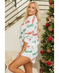 White Christmas HOHOHO Print Drop Shoulder Pullover and Casual Shorts Set - L