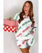 White Christmas HOHOHO Print Drop Shoulder Pullover and Casual Shorts Set - XL