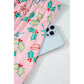 Multicolour Floral Christmas Pajamas Set - S