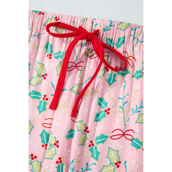 Multicolour Floral Christmas Pajamas Set - XL
