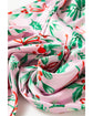 Pink Christmas Berries Plant Print Satin Long Sleeve Pajama Set - L