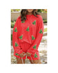 Gold Flame Sequin Christmas Tree Corded Long Sleeve Top ans Shorts Set - XL
