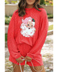 Gold Flame Shiny Father Christmas Corded Long Sleeve Top and Shorts Set - 2XL