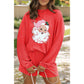 Gold Flame Shiny Father Christmas Corded Long Sleeve Top and Shorts Set - M
