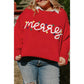 Fiery Red Merry Graphic Christmas Plus Size Sweater - 3X