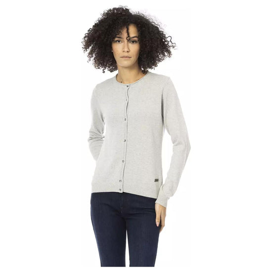 Baldinini Monogram Long Sleeve Shirt with Metal Detail M Women