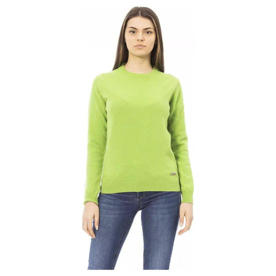 Baldinini Long Sleeve Crewneck Sweater with Monogram Detail M Women