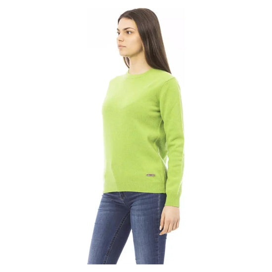 Baldinini Long Sleeve Crewneck Sweater with Monogram Detail M Women