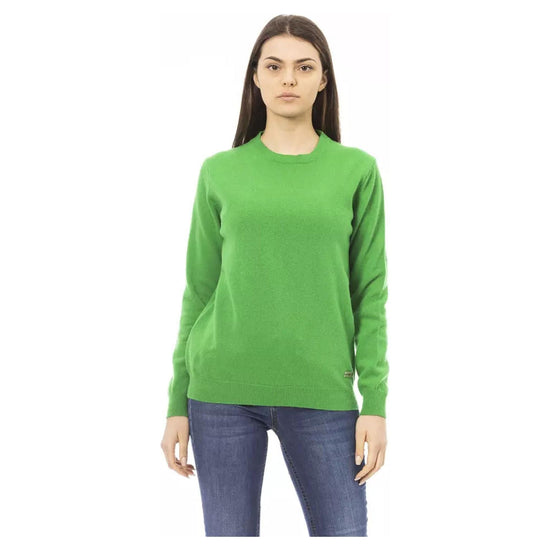 Baldinini Monogram Long Sleeve Crewneck Sweater M Women